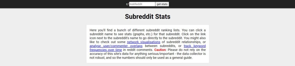 sundreddit stats