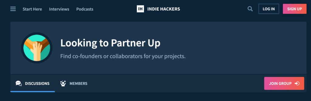 IndieHackers - Looking to Partner Up